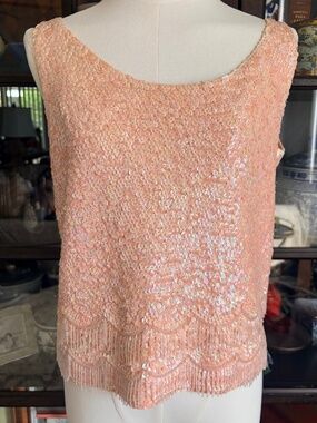 Vintage, Meredith Sequined and Bead Tank Top. Size 38
